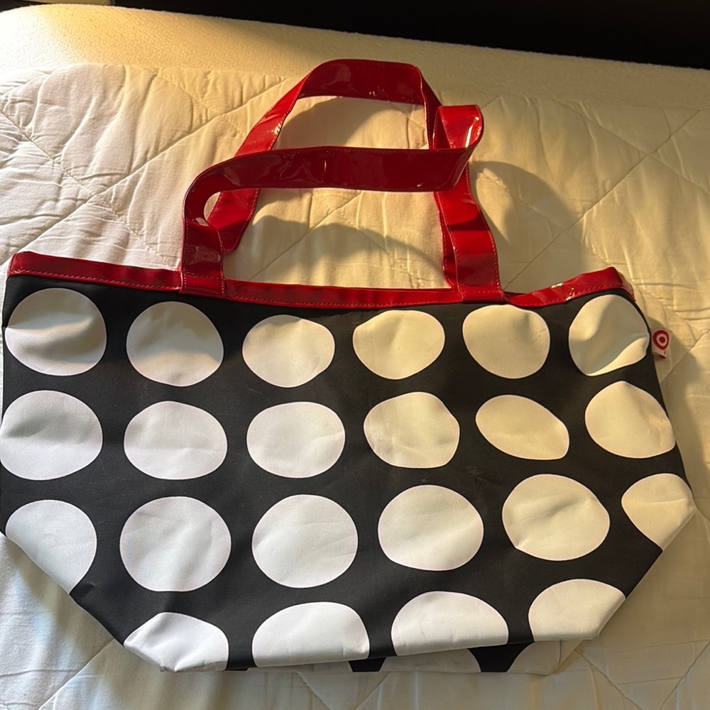Bold Black and White Polka Dot Tote Bag